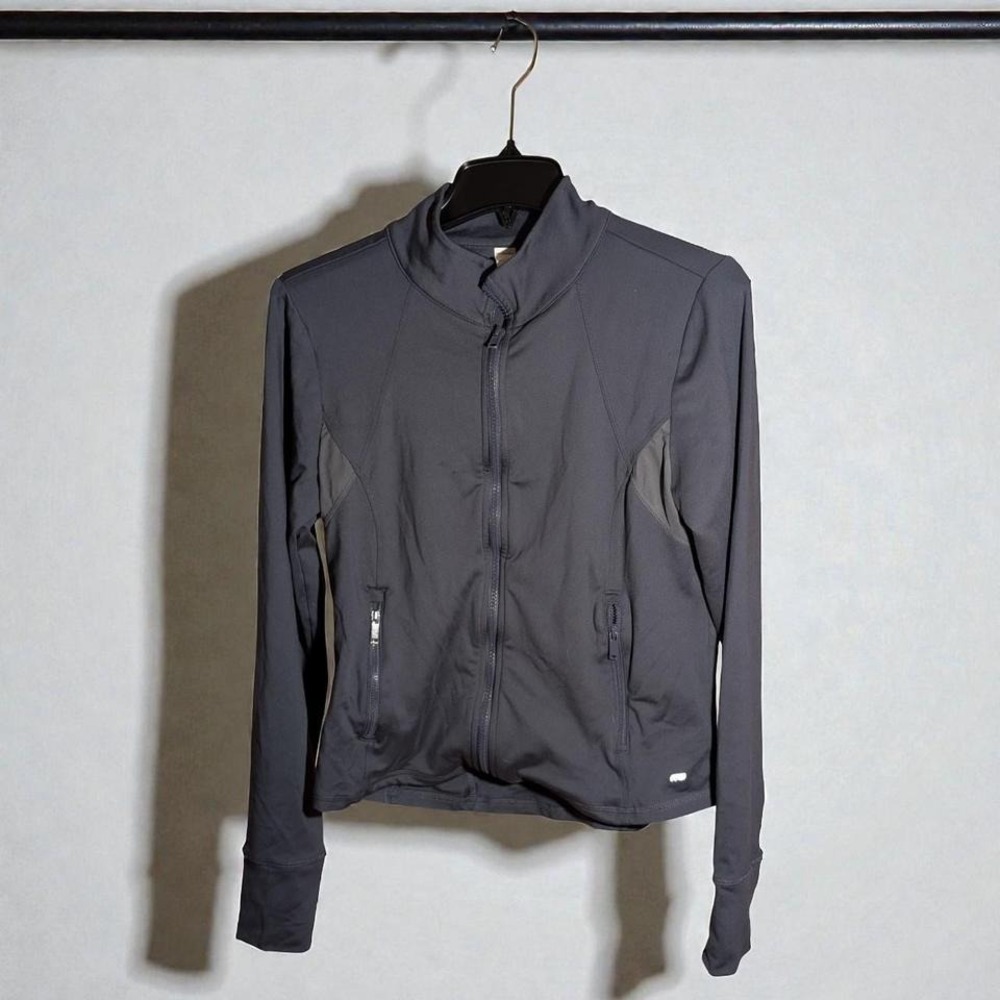 Women's Marika Athletic Jacket Size Large Dark Gray Zip‎ Up Stretch